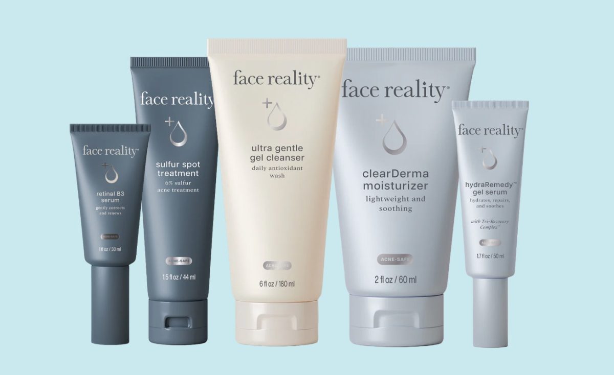 Junior Zoe Quintana uses face reality products recommended by her esthetician. “I think it [my acne] has gotten better [since I’ve started using Face Reality products], but it’s not totally gone yet," Quintana said. (Photo illustration by Julia Curtis, courtesy of Face Reality)